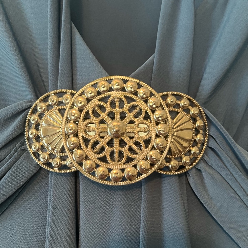 Flattering Blue Evening Blouse. - image 3